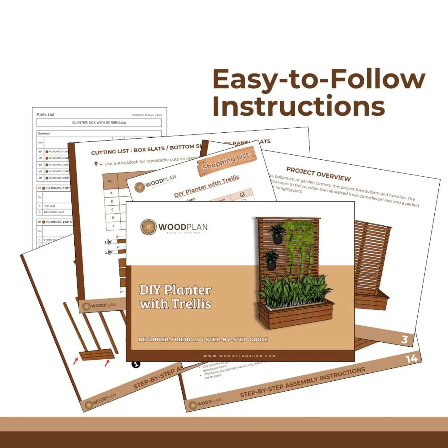 DIY Planter Trellis Woodworking Plan Raised Bed PDF (Digital Download)