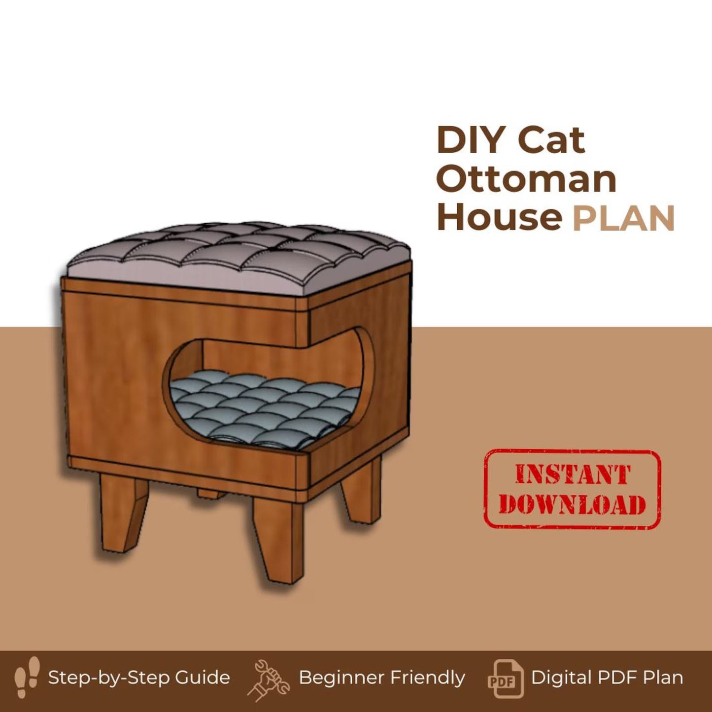 Cat House Chair – 2-in-1 Pet Furniture & Seating | Woodworking Plan