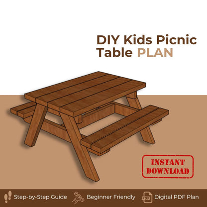 Kids Picnic Table Woodworking Plans: Beginner DIY Project (Digital Download)