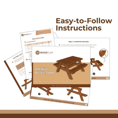 Kids Picnic Table Woodworking Plans: Beginner DIY Project (Digital Download)