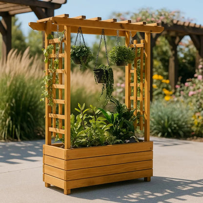 DIY Wooden Planter Box with Trellis – Outdoor Privacy Divider & Garden Decor Plan