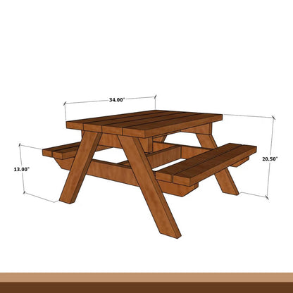 Kids Picnic Table Woodworking Plans: Beginner DIY Project (Digital Download)