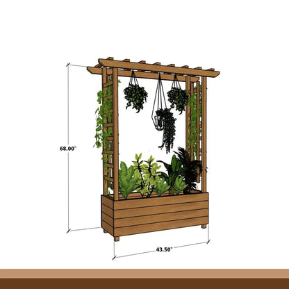 DIY Wooden Planter Box with Trellis – Outdoor Privacy Divider & Garden Decor Plan