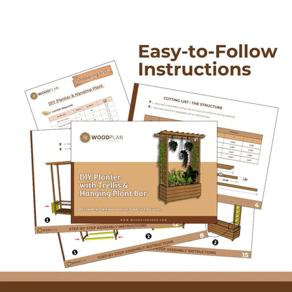 DIY Wooden Planter Box with Trellis – Outdoor Privacy Divider & Garden Decor Plan